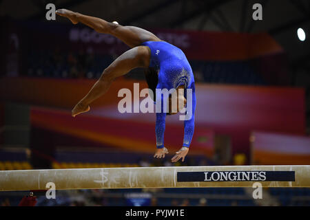 October 27, 2018: Simone Biles of United States during Uneven Bars ...