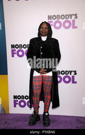 NEW YORK, NY - OCTOBER 28: Whoopi Goldberg attends 'Nobody's Fool' New York Premiere at AMC Lincoln Square Theater on October 28, 2018 in New York City. Credit: Ron Adar/Alamy Live News Stock Photo