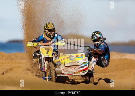 Portrush, Northern Ireland. Sunday 28 October, 2018  Action from the 2018 Portrush Beach Races. Credit: Graham  Service/Alamy Live News Stock Photo