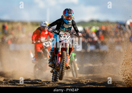 Portrush, Northern Ireland. Sunday 28 October, 2018  Action from the 2018 Portrush Beach Races. Credit: Graham  Service/Alamy Live News Stock Photo