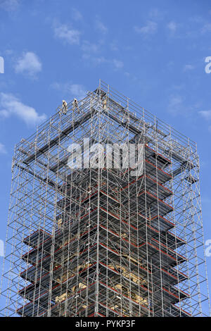 Spectacular Scaffolding on Trinité Church - Paris 9th - France Stock Photo