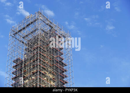 Spectacular Scaffolding on Trinité Church - Paris 9th - France Stock Photo