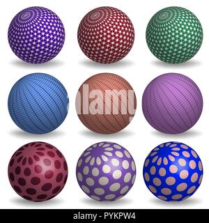 Abstract 3d spheres set. Stock Vector