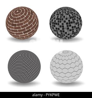 Abstract 3d spheres set. Stock Vector