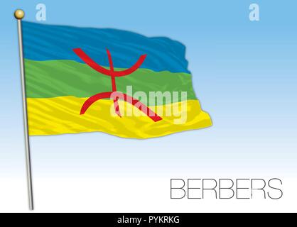 Berber population flag, North Africa Stock Vector