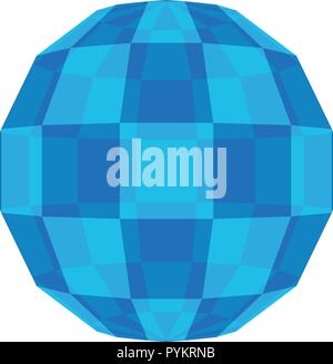 abstract checkered transparent sphere. spherical faceted geometric shape. vector element for design Stock Vector