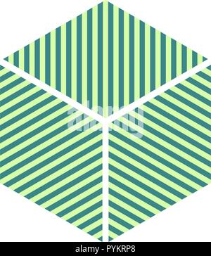 abstract isometric striped cube. cubic geometric shape with stripes. vector element for logo, product branding or other design Stock Vector