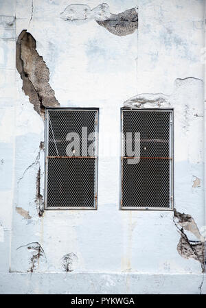 Windows at an old baseball stadium in Patterson, NJ Stock Photo