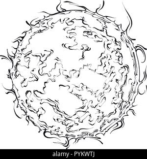 Hand drawn sketch of sun in black isolated on white background. Detailed vintage style drawing, for posters, decoration and print.. Vector illustratio Stock Vector