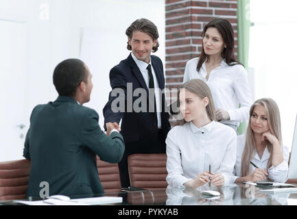 business partners conducting a workshop in the office Stock Photo