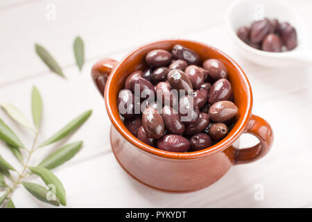 Aragon olives tasty spanish appetizer. Black olives Stock Photo