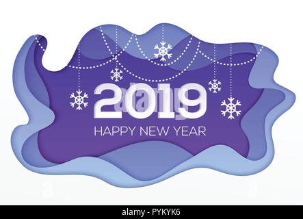 Happy New Year 2018 - modern vector paper cut illustration Stock Vector