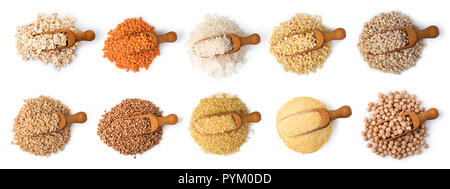 Cereals set isolated on white background Stock Photo