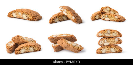 cantuccini cookies on white background Stock Photo