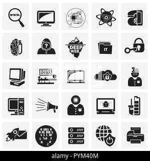 Computer and internet technologies set on squares background Stock Vector
