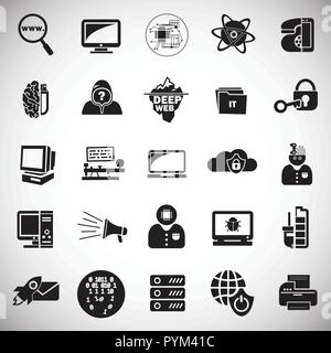 Computer and internet technologies set on white background Stock Vector