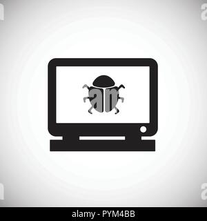 Anti virus monitor on white background Stock Vector