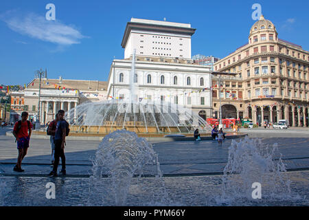 Piazza Raffaele de Ferrari in Genoa Stock Photo