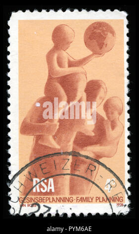 Postmarked stamp from South Africa in the Family Planning series issued in 1976 Stock Photo