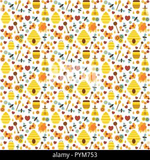 Beekeeping and Honey Craft Pattern Stock Vector