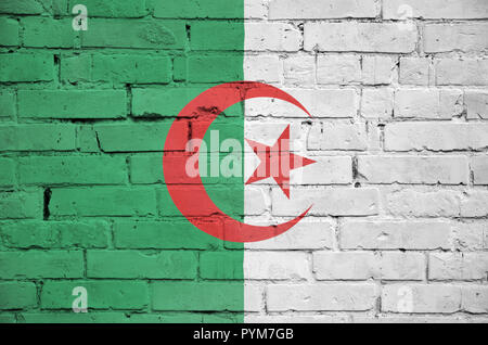 Algeria flag is painted onto an old brick wall Stock Photo - Alamy