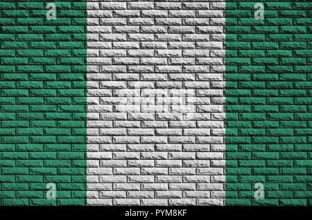 Nigeria flag is painted onto an old brick wall Stock Photo - Alamy