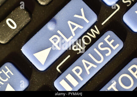 play button on TV remote Stock Photo