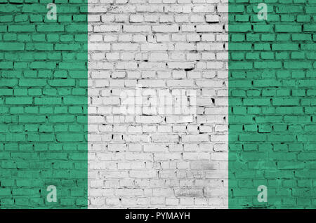 Nigeria flag is painted onto an old brick wall Stock Photo - Alamy