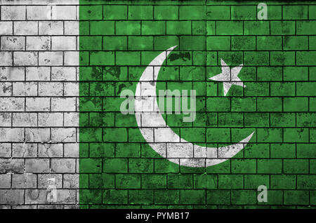 Pakistan flag is painted onto an old brick wall Stock Photo - Alamy