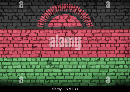 Malawi flag is painted onto an old brick wall Stock Photo - Alamy