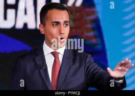 The leader of  Movimento 5 Stelle, Luigi Di Maio at the talk show "Porta a porta", Rome, Italy, October 17, 2018    Photo Remo Casilli/Sintesi/Alamy S Stock Photo