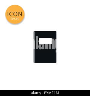 Book icon flat style in black color vector illustration on white background. Stock Vector