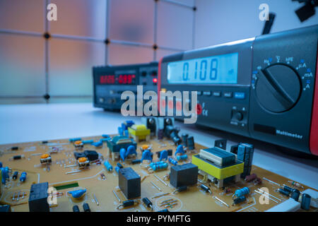 Printed circuit Board  PCB in the service center Stock Photo