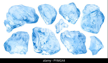 Pieces of natural ice isolated on white background Stock Photo
