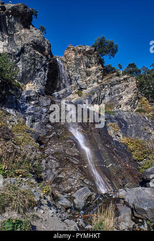 Baritovy Waterfall, Russia. Located near the village of Arkhyz. Stock Photo