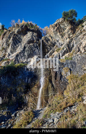 Baritovy Waterfall, Russia. Located near the village of Arkhyz. Stock Photo