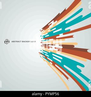 Abstract geometric rounded lines halftone transition perspective motion on white background. Vector Background Illustration Stock Vector
