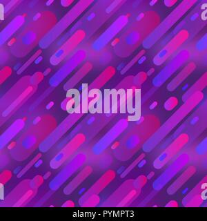 Trendy colorful gradient shapes composition, purple and blue lines seamless pattern Stock Vector