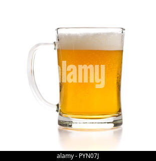 Glass of beer isolated on white background. Stock Photo