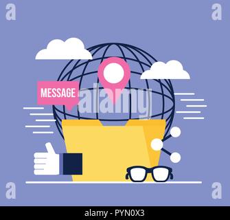 social media digital Stock Vector
