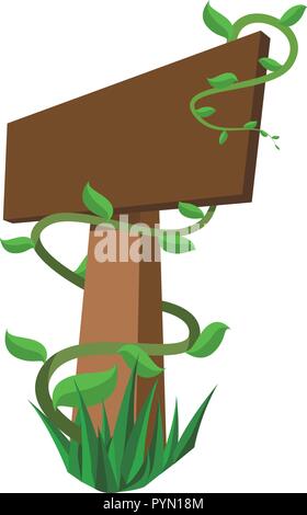 wooden signal with ecology branches vector illustration design Stock Vector