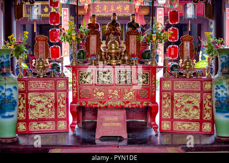 Shrine in the Quan Cong Temple, Hoi An Vietnam Stock Photo