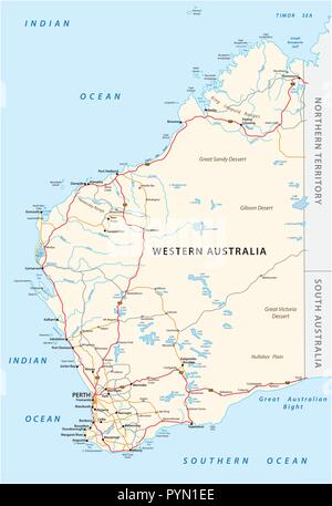 Vector road map of the Northern Territory, Australia Stock Vector Image ...