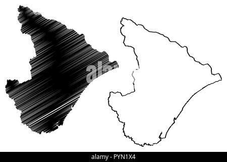 Sergipe (Region of Brazil, Federated state, Federative Republic of Brazil) map vector illustration, scribble sketch Sergipe map Stock Vector
