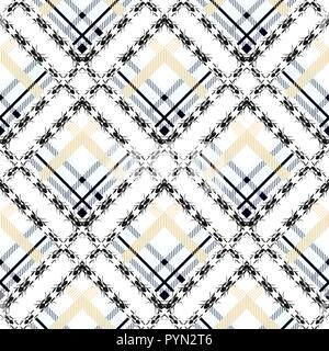Black and white fabric texture check tartan with ant seamless pattern. Vector illustration. eps 10 Stock Vector