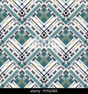 Black blue, and white fabric texture check tartan with ant seamless pattern. Vector illustration. eps10 Stock Vector
