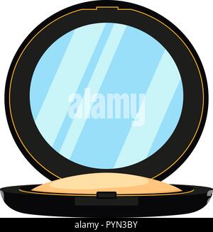 Colorful cartoon face powder with mirror Stock Vector
