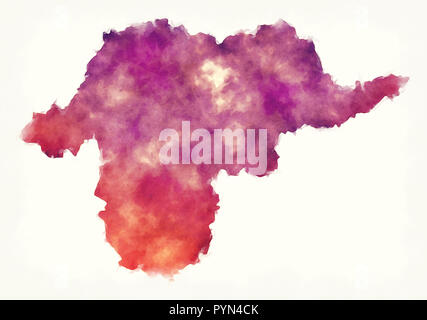 Borsod-Abauj-Zemplen county map of Hungary in front of a white background Stock Photo