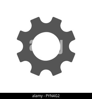 Gear Icon vector. Simple flat symbol. Perfect Black pictogram illustration on white background. Stock Vector