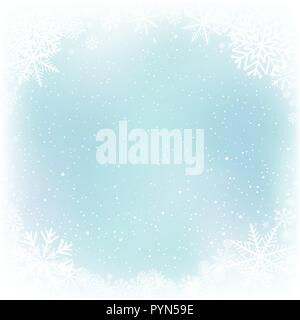 blue sky and snow winter frame Stock Vector
